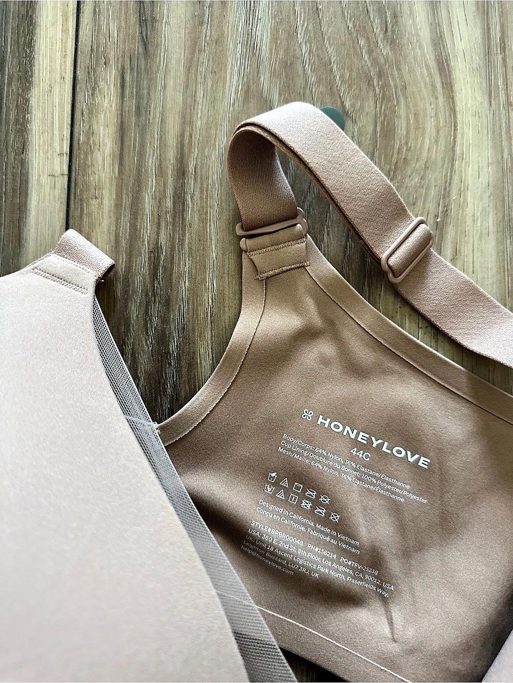 Honeylove womens nude CrossOver Bra Wireless Beige 44C - Picture 3 of 6